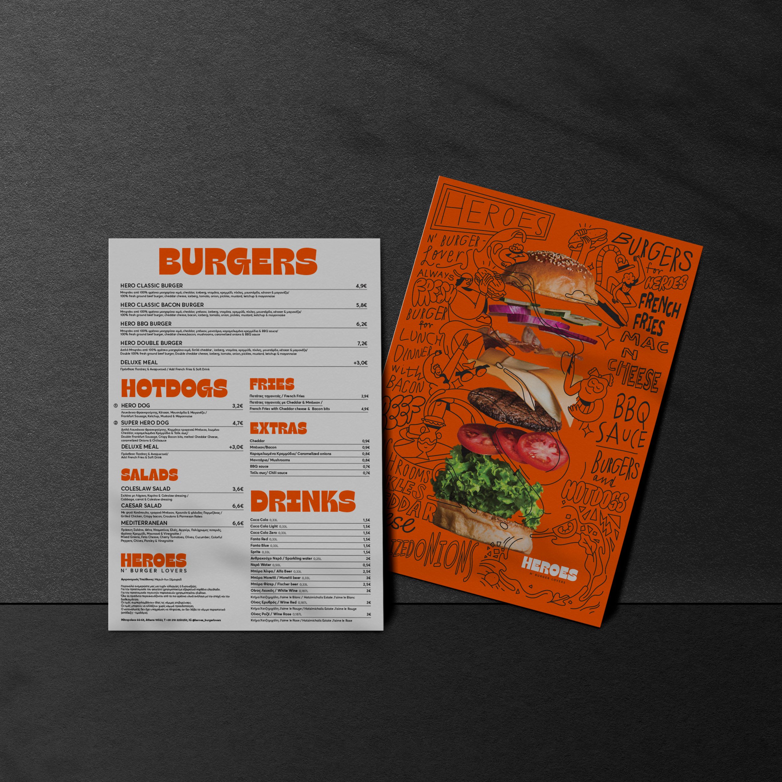 Heroes & Burger Lovers Menu